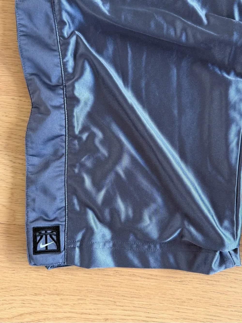 Nike Men's Shiny Track Pants - Charcoal Blue